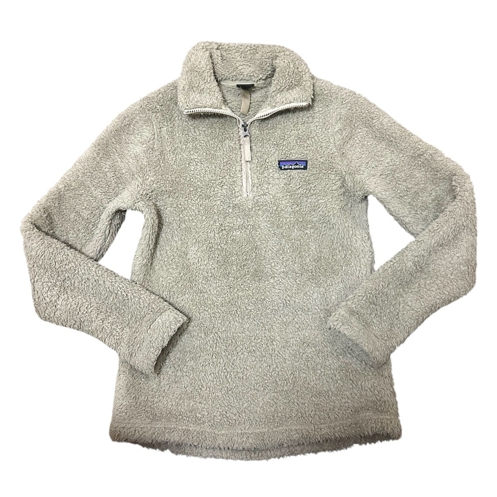 Patagonia 1/4 Quarter Zip Los Gatos Beige Fuzzy Teddy Bear XS Pullover